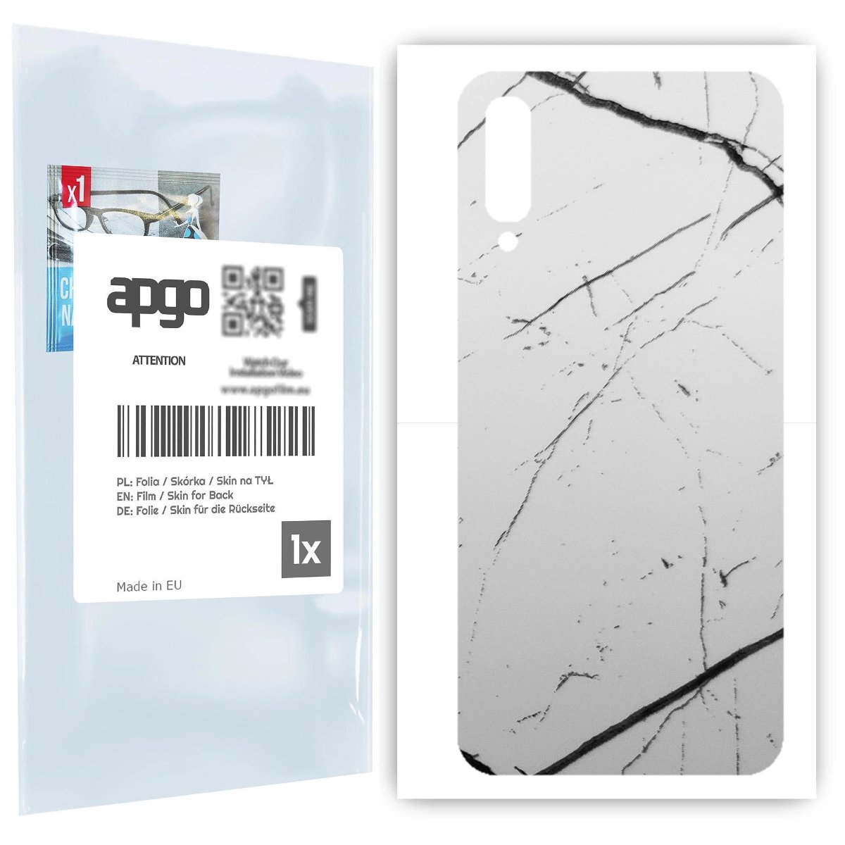 Folia naklejka skórka strukturalna na TYŁ do Samsung Galaxy A70 -  Marmur Biały - apgo SKINS