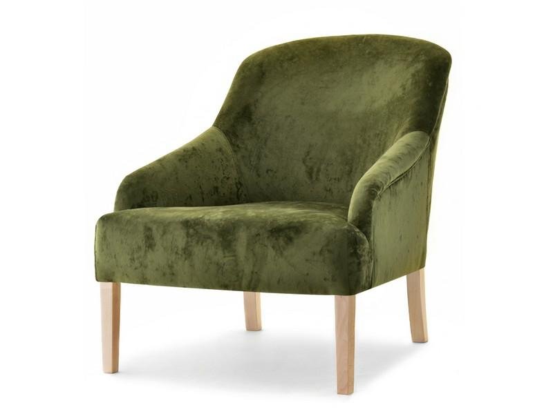 Nowoczesny Fotel Do Salonu Z Miękkiej Tkaniny Rosen Zielony Mech