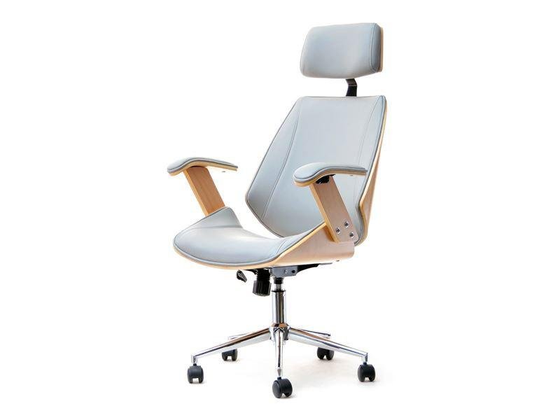 Ergonomiczny Fotel Biurowy Z Drewna Giętego Frank Buk - Szary