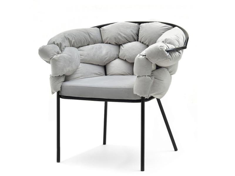 Elegancki Fotel Z Podłokietnikami Do Salonu Pilo Szary Welur