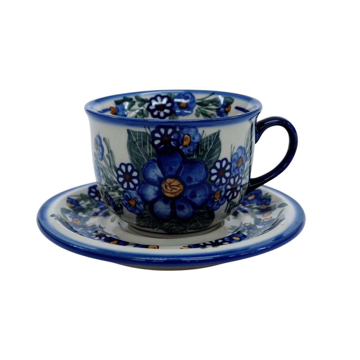 Ceramiczna filiżanka i spodek Ceramika Bolesławiec