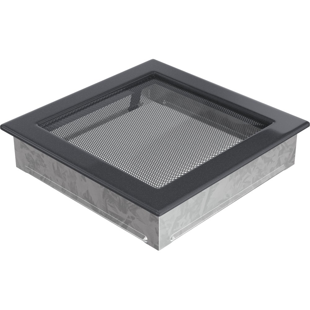 Kratki.pl KRATKA KOMINKOWA PROSTOKĄTNA GRAFITOWA 220X220 MM 22G