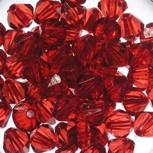 Korale Akrylowe Diamentowe 10mm (14szt) Czerwony