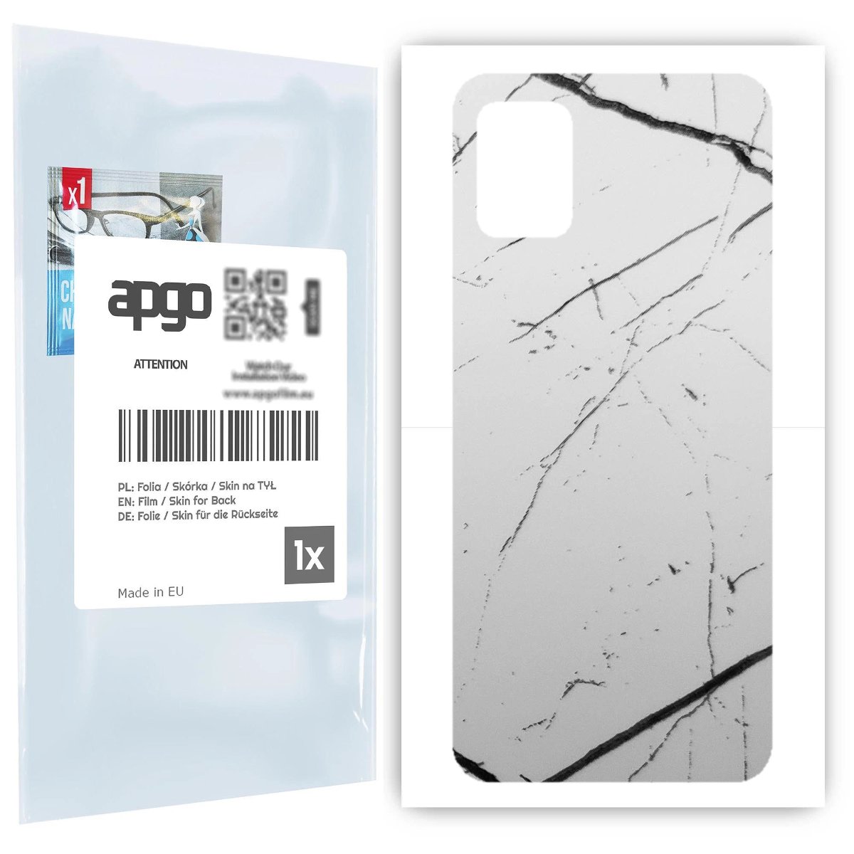 Folia naklejka skórka strukturalna na TYŁ do Samsung Galaxy A31 -  Marmur Biały - apgo SKINS