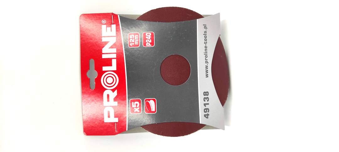 Proline Krążki ścierne na rzep 125 mm granulacja 240 5 sztuk 49138 PX49138