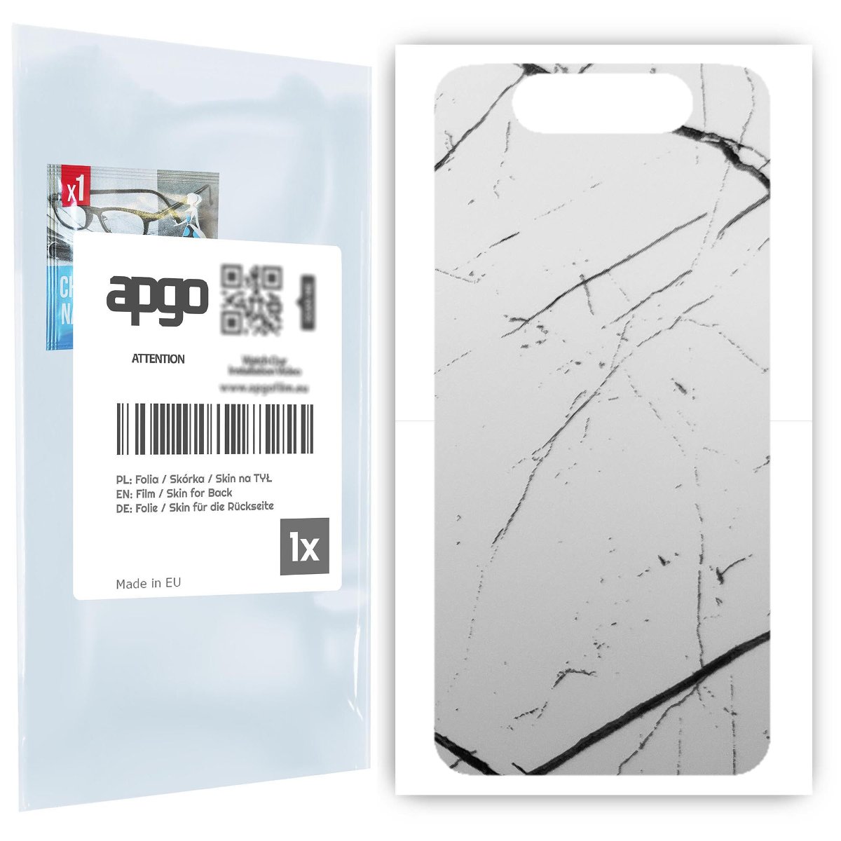 Folia naklejka skórka strukturalna na TYŁ do Samsung Galaxy A80 -  Marmur Biały - apgo SKINS