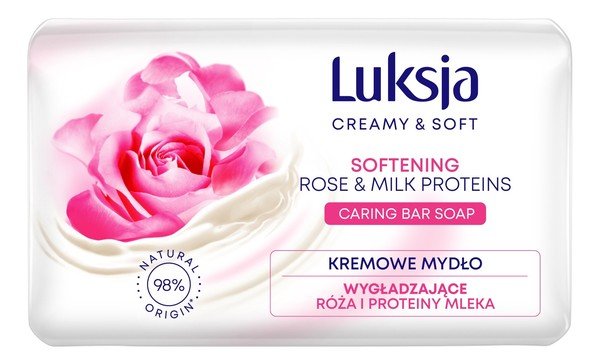 Luksja Creamy & Soft Róża i Proteiny Mleka - Mydło w kostce 90g