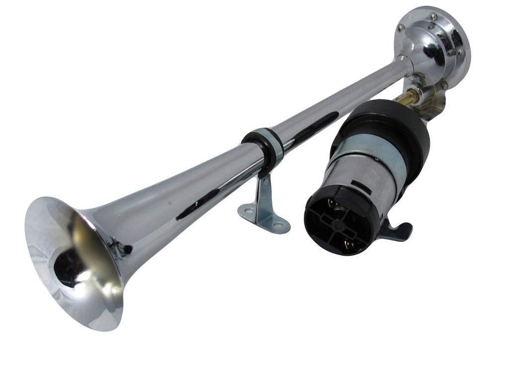 KLAKSON SAMOCHODOWY FANFARA TRĄBKA CHROM jak TIR