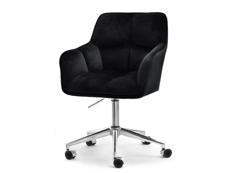Obrotowe Krzesło Z Weluru Do Pracowni Isla Czarny Chrom