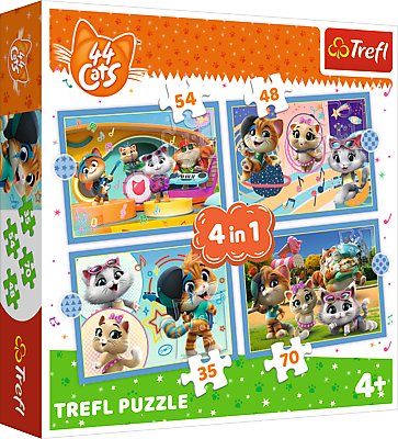 Puzzle 4w1 Kocia ferajna 35, 48, 54 i 70 elementów