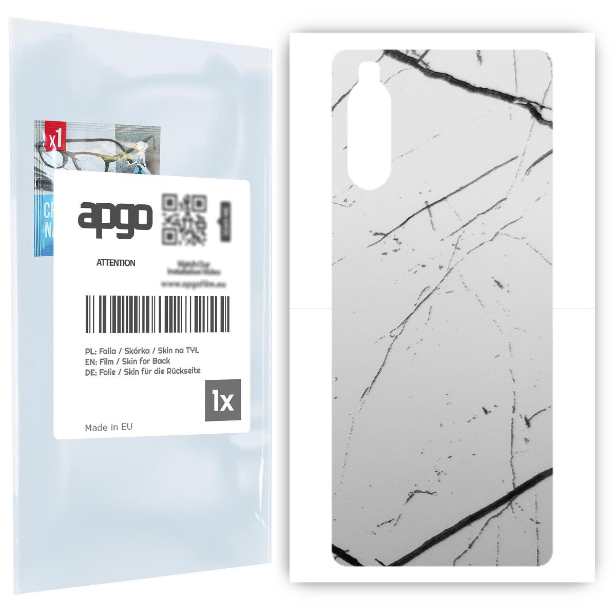 Folia naklejka skórka strukturalna na TYŁ do Sony Xperia 10 III -  Marmur Biały - apgo SKINS