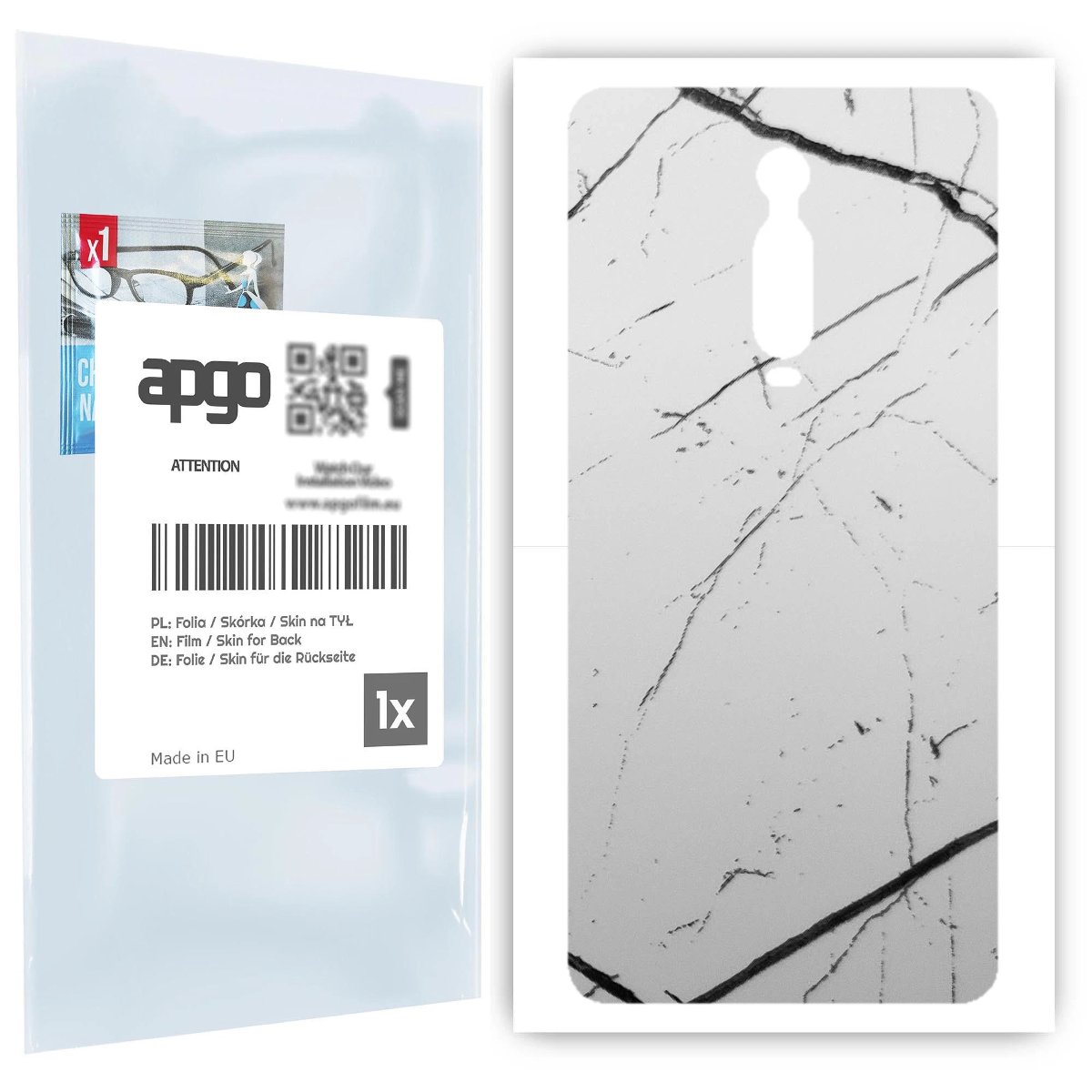 Folia naklejka skórka strukturalna na TYŁ do Xiaomi Mi 9T Pro -  Marmur Biały - apgo SKINS