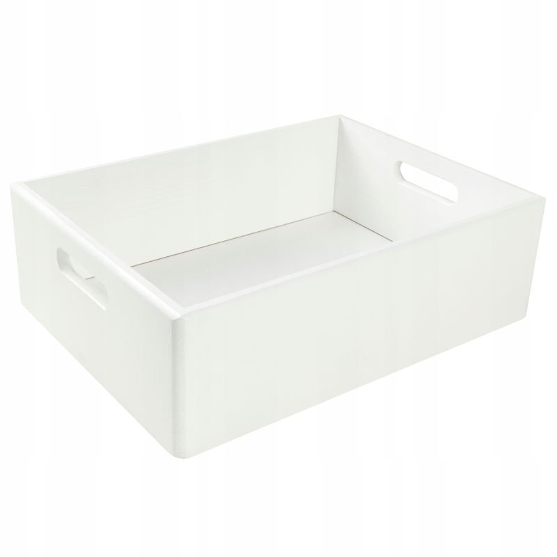 Skrzynka drewniana pudełko białe 40x30x13 cm