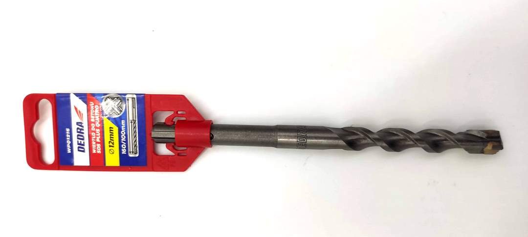 Wiertło do betonu SDS PLUS DEDRA WPQ1216 12,0x160/100mm, QUATRO, podwójna widia