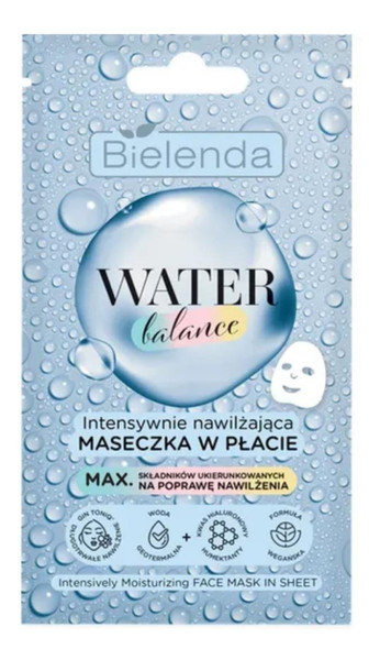 Bielenda Water Balance Intensywnie Nawilżająca Maseczka Do Twarzy w płacie 1szt.