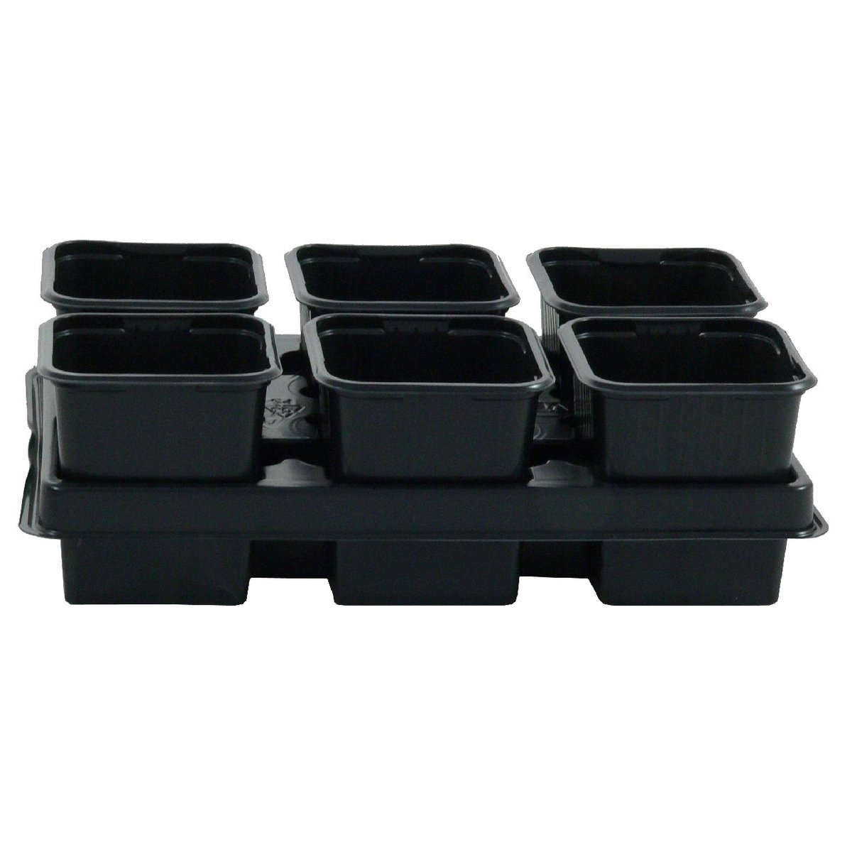 Doniczki kwadratowe 6 szt. + paletka