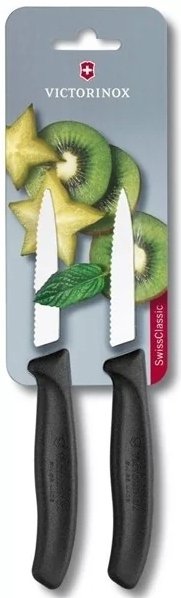 Victorinox zestaw nóż do warzyw Swiss Classic ze specjalnym szlifem falistym 2 sztuki na Blister, 6.7633.b 67633B