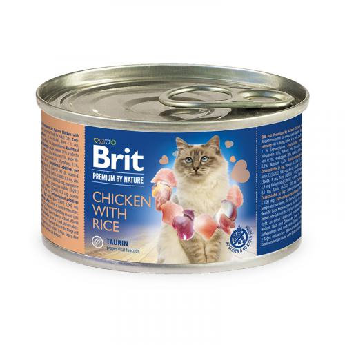 Brit Pakiet Premium by Nature Cat Chicken with Rice Kurczak Ryż 12 x 200 g