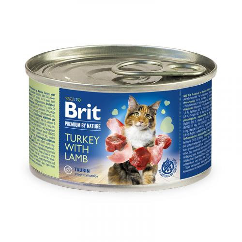 Brit Pakiet Premium by Nature Cat Turkey with Lamb Indyk Jagnięcina 12 x 200 g