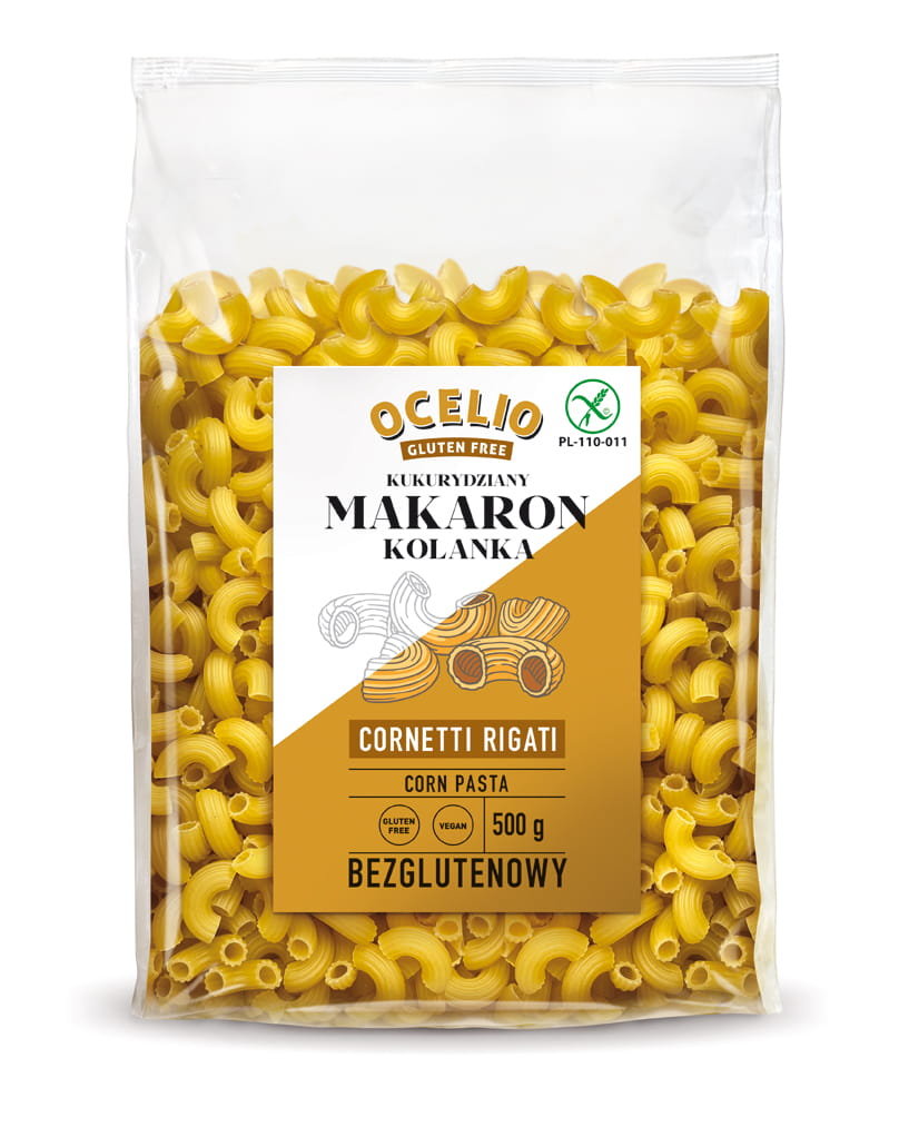 Ocelio Bezglutenowy makaron kolanka cornetti 500 g
