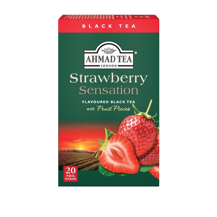 Ahmad Tea Strawberry Herbata Czarna Truskawkowa 20 Torebek Aluminiowych