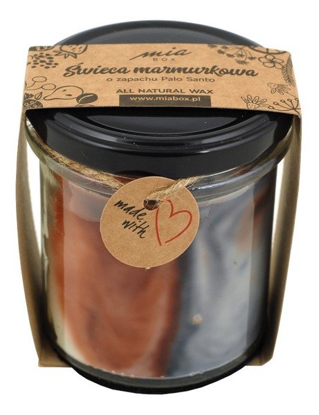 MIA BOX Świeca sojowa marmurkowa o zapachu Palo Santo 240g