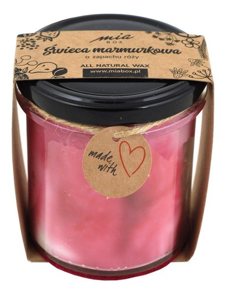 MIA BOX Świeca sojowa marmurkowa o zapachu Róży 240g