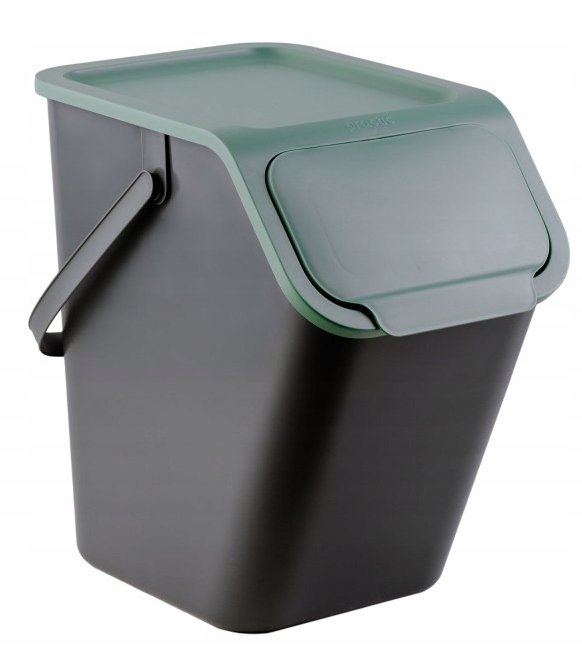 Practic Kosz Do Segregacji Odpadów Bini 25l Czarny Z Zieloną Pokrywą Practic.. AVO000472