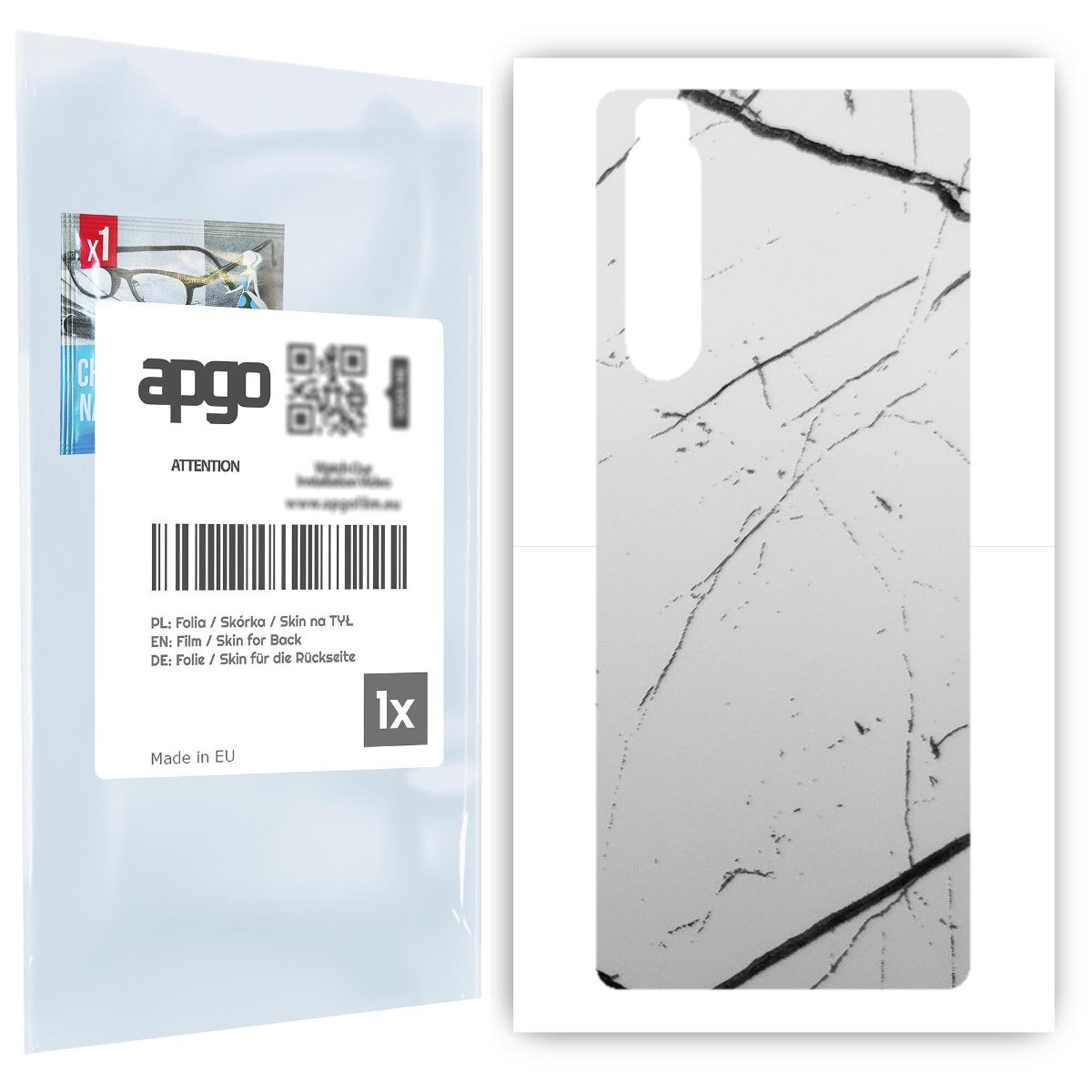 Folia naklejka skórka strukturalna na TYŁ do Sony Xperia 1 II -  Marmur Biały - apgo SKINS