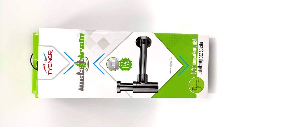 Syfon Umywalkowy Butelkowy Niski Chrom Design Bez Spustu