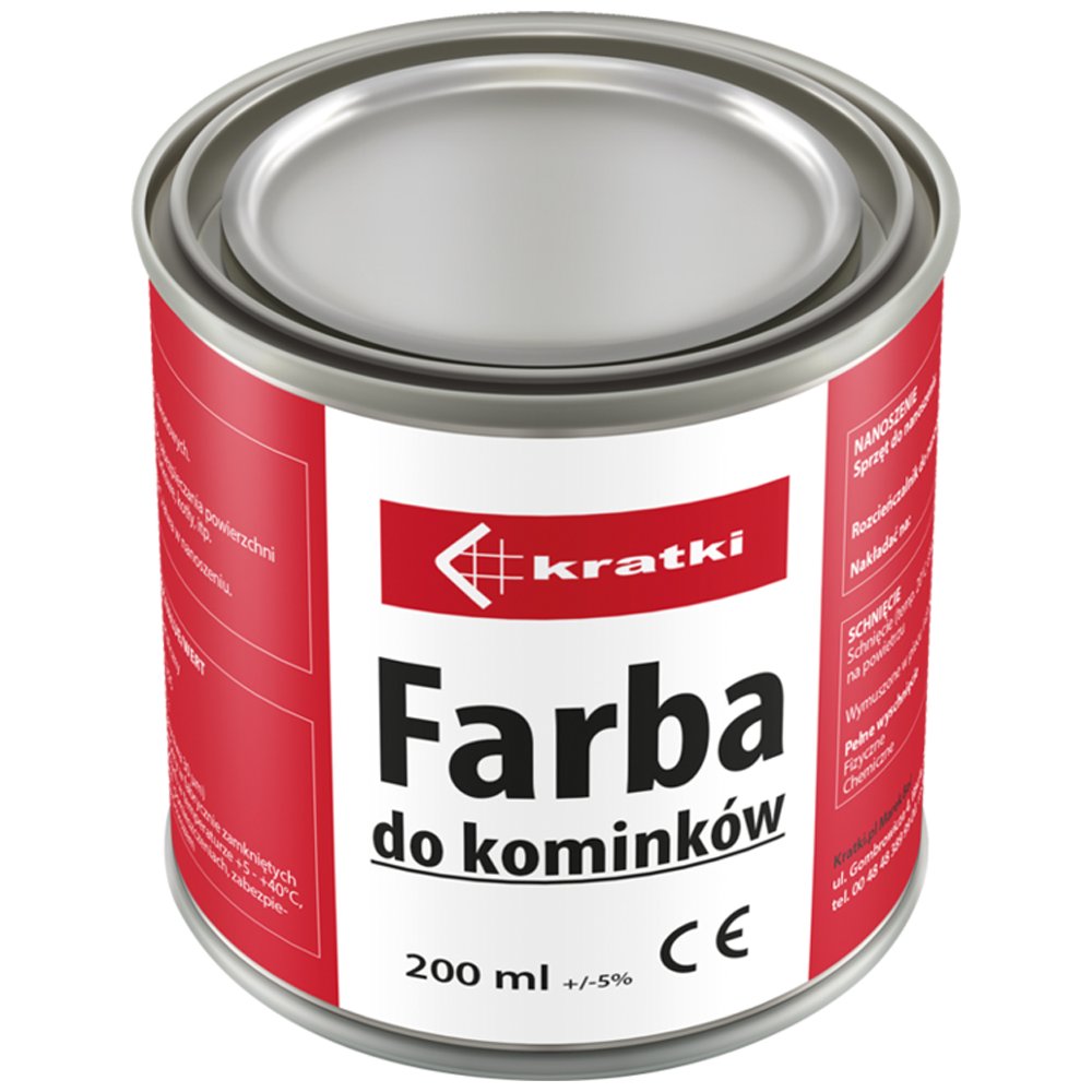 Farba do kominków termoodporna żeliwo stal 200ml