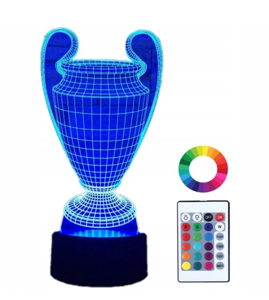 Lampka Nocna 3D Led Puchar Mistrzów Grawer Prezent