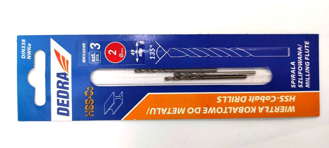 Dedra Wiertło kobaltowe opakowanie blister WK02049 2001do2100-94-uniw
