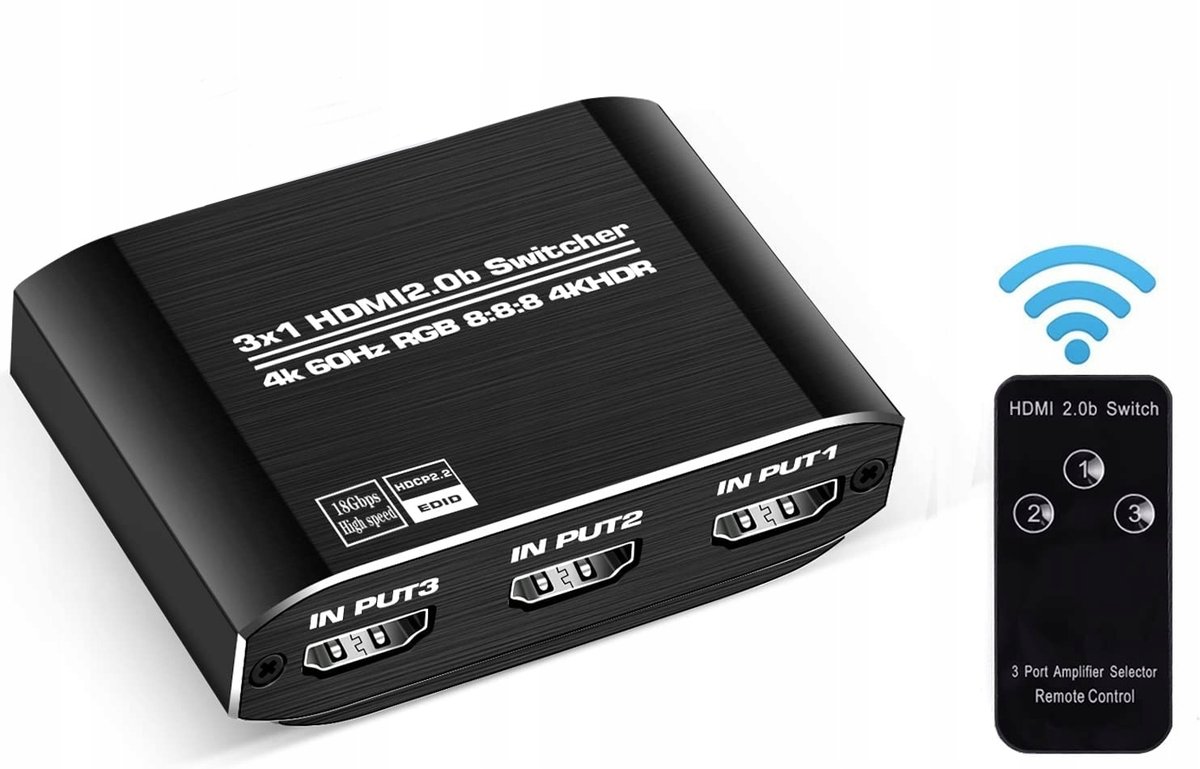 Switch Hdmi 2.0B 3X1 Rozdzielacz 4K/60 Hz Hdcp 2.2