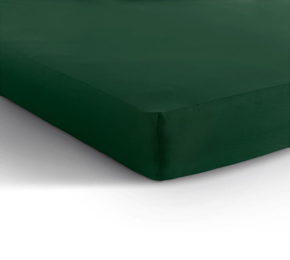 80/90/100x200 prześcieradło na gumce Jersey 135g. botaniczny zielony