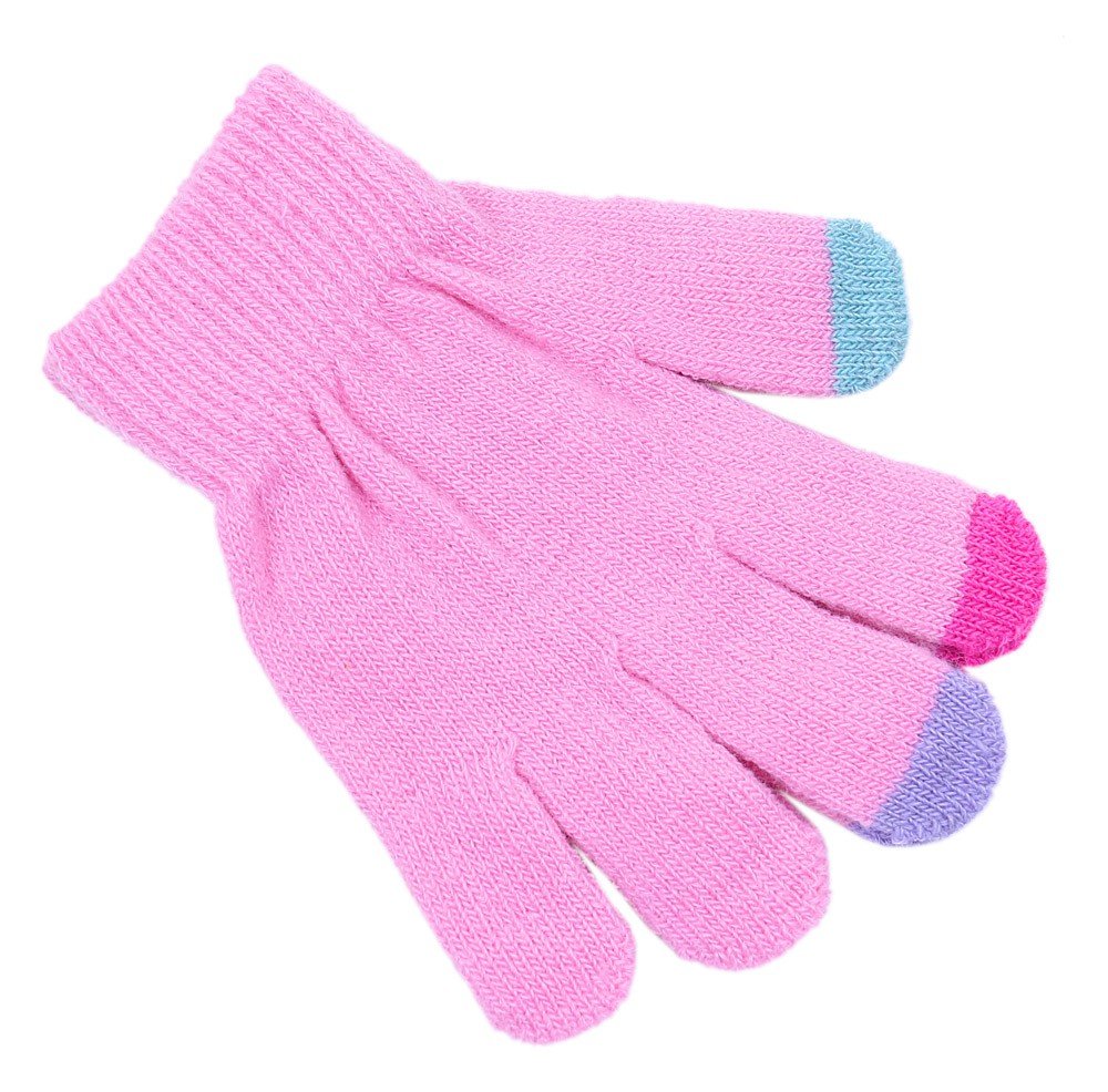 Różowe rękawiczki do ekranów dotykowych - Rozmiar - 7 lat +