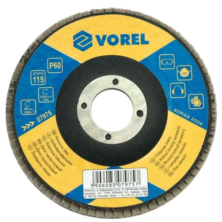 VOREL Ściernica listkowa talerzowa p40 115 mm 07974
