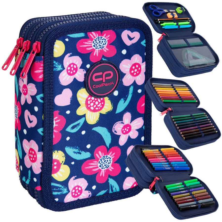 Piórnik szkolny potrójny z wyposażeniem CoolPack Jumper 3 Margaret E67599