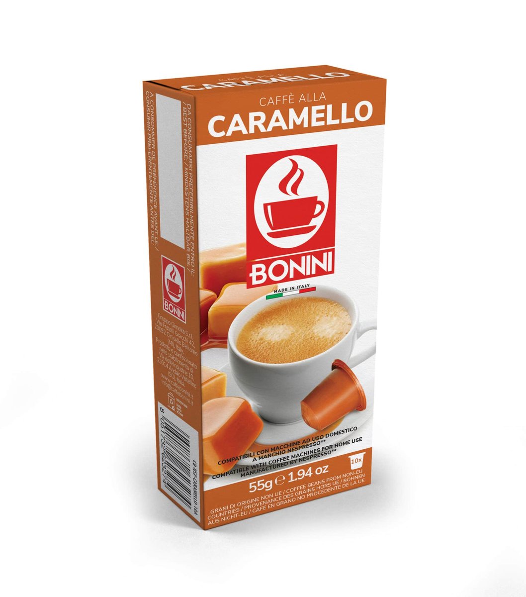 Gimoka Gruppo S.r.l. Bonini Caramello (kawa aromatyzowana karmelowa) - kapsułki do Nespresso - 10 kapsułek