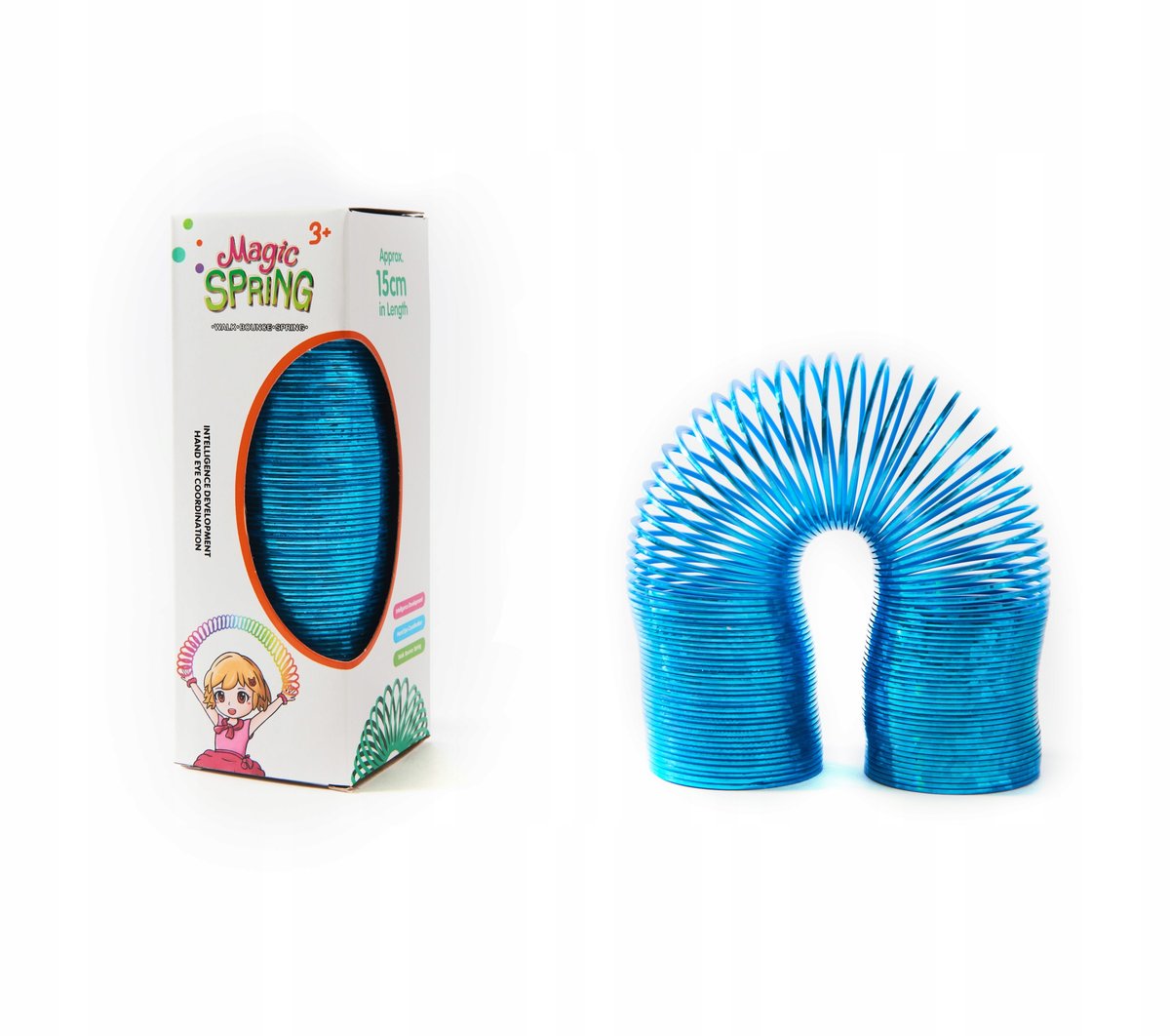 MAGICZNA SPRĘŻYNA 15CM GADŻET ZABAWKA RÓŻNE KOLORY