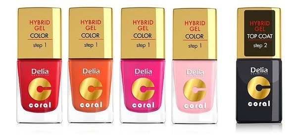 Delia Cosmetics Coral Hybrid Gel Emalia do paznokci nr 65 11ml