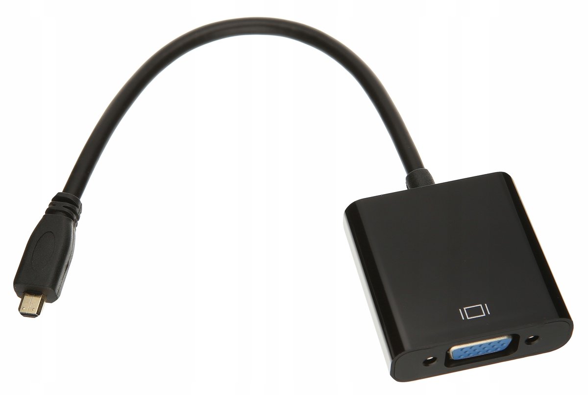 Adapter micro Hdmi do Vga Konwerter Dsub + Dźwięk
