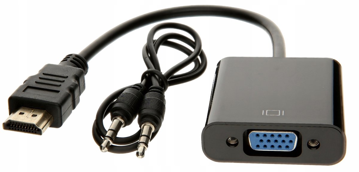 Adapter Przejściówka Konwerter Z Hdmi Na Vga+audio