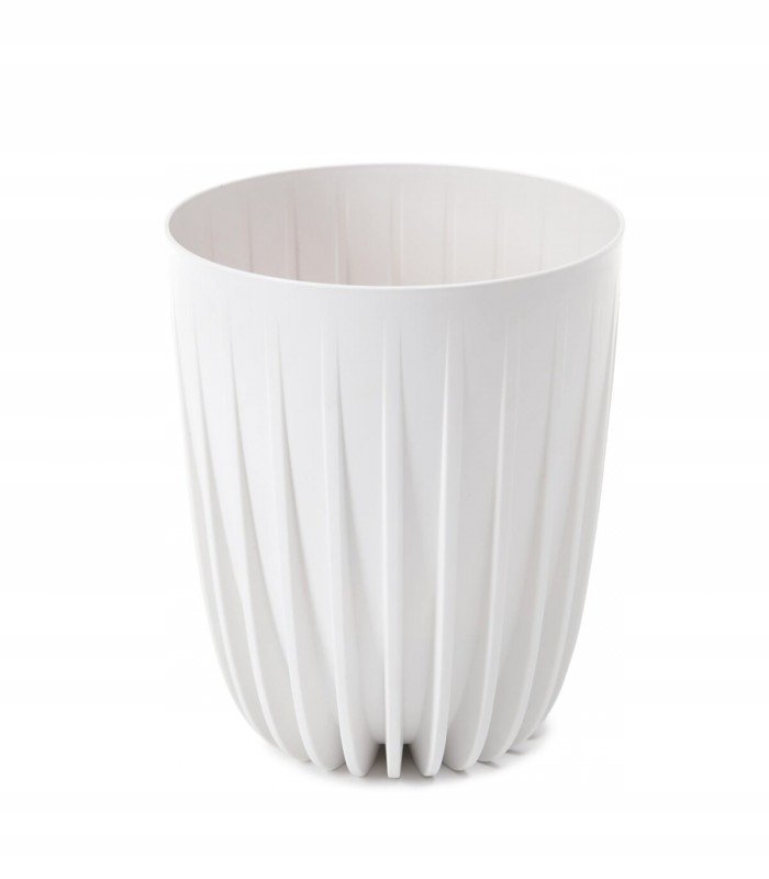 Doniczka plastikowa Mira śr.14.5 cm biała Lamela