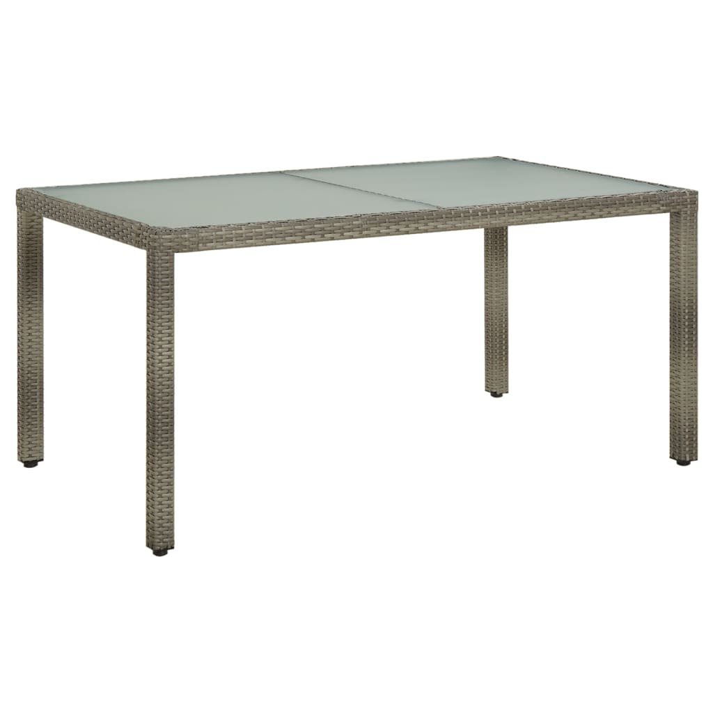 Lumarko Stół ogrodowy, 150x90x75 cm, szkło hartowane i rattan PE, szary