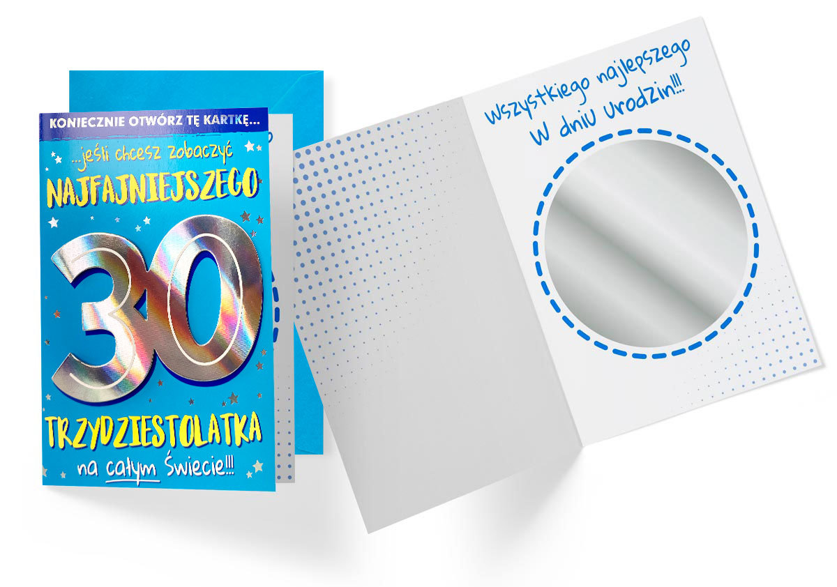 Karnet B6 DK-922 Urodziny 30 lusterko - Kukartka