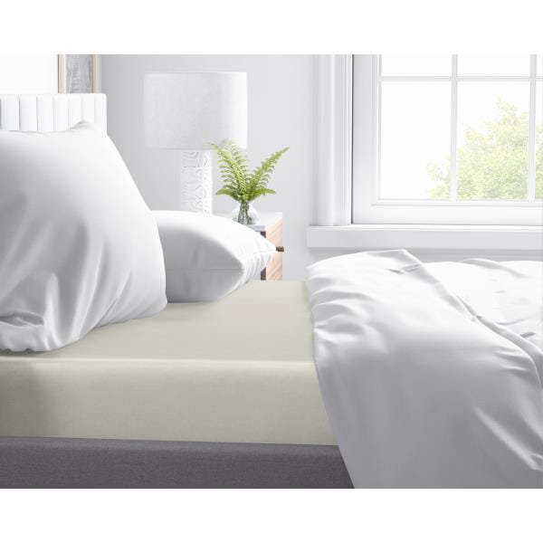 80x200 luksusowe prześcieradło satyna bawełniana k. krem