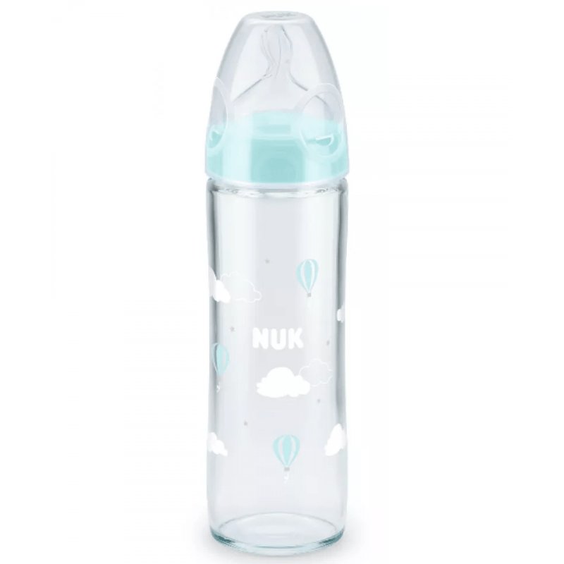 Nuk butelka szklana 240 ml smo silik fc 0-6 niebie
