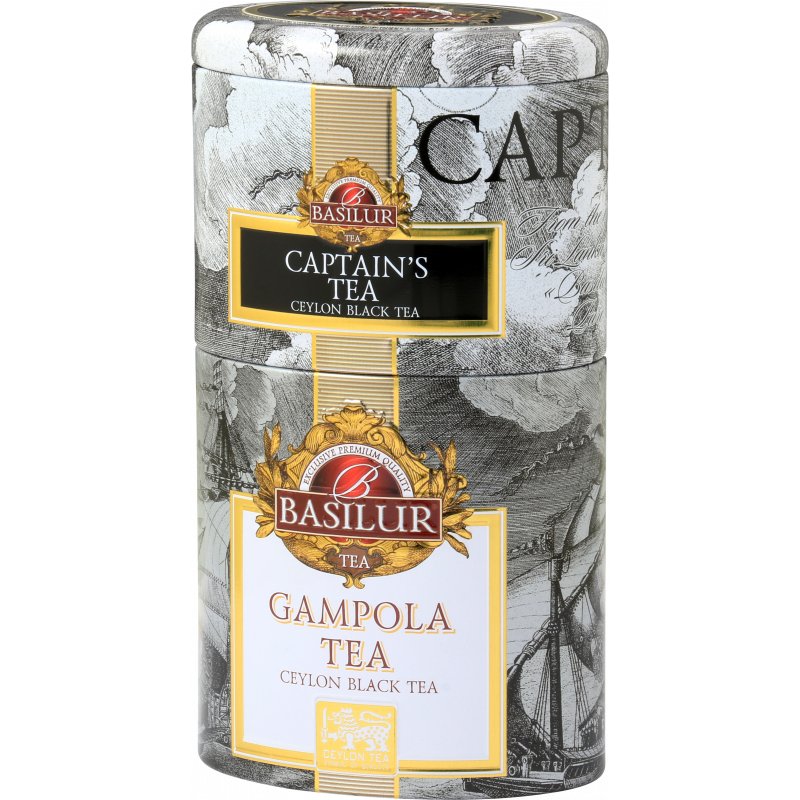 Basilur CAPTAIN'S TEA & GAMPOLA czarna herbata CEJLOŃSKA mango ananas earl grey puszka - 100 g
