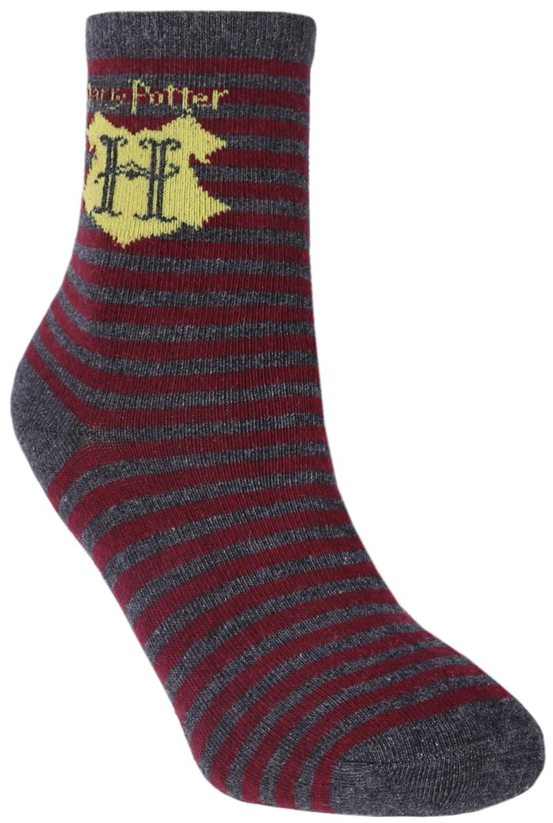 Szaro-bordowe skarpetki Harry Potter